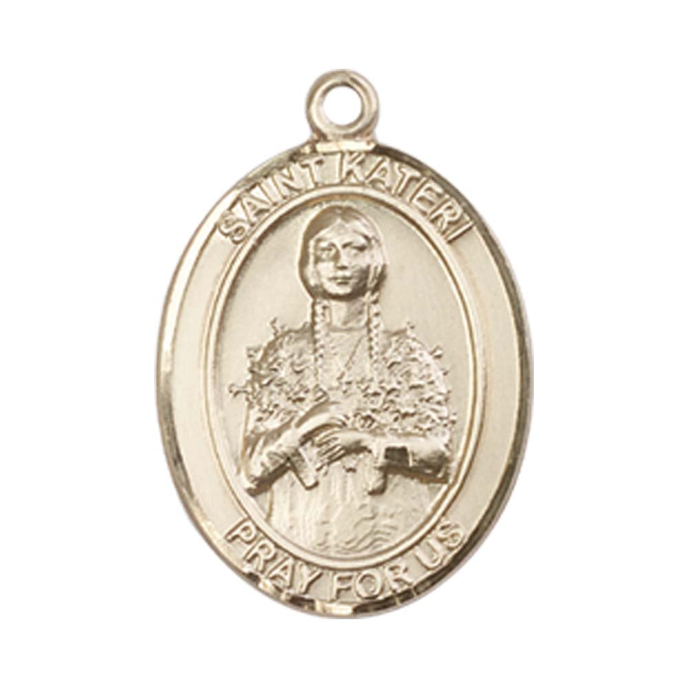 14kt Gold St. Kateri Medal - Medium