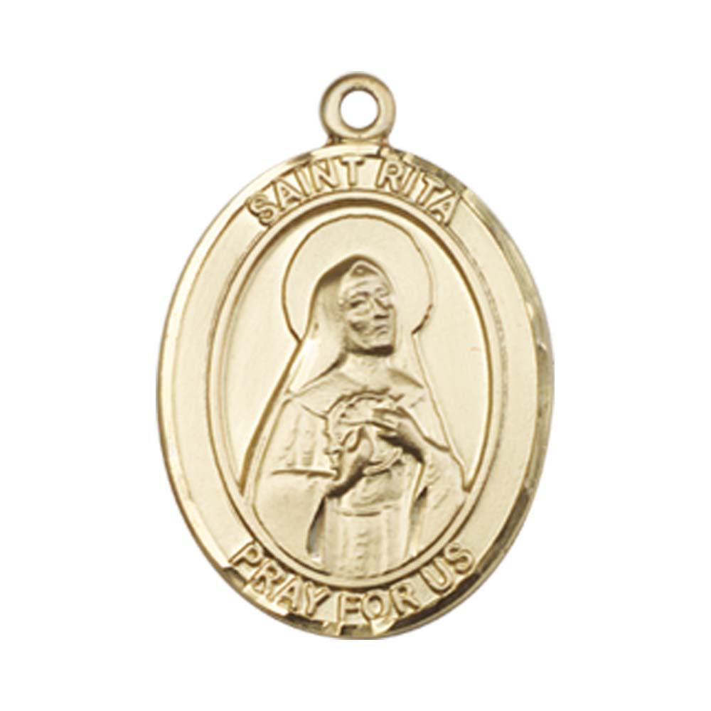14kt Gold St. Rita of Cascia Medal - Medium
