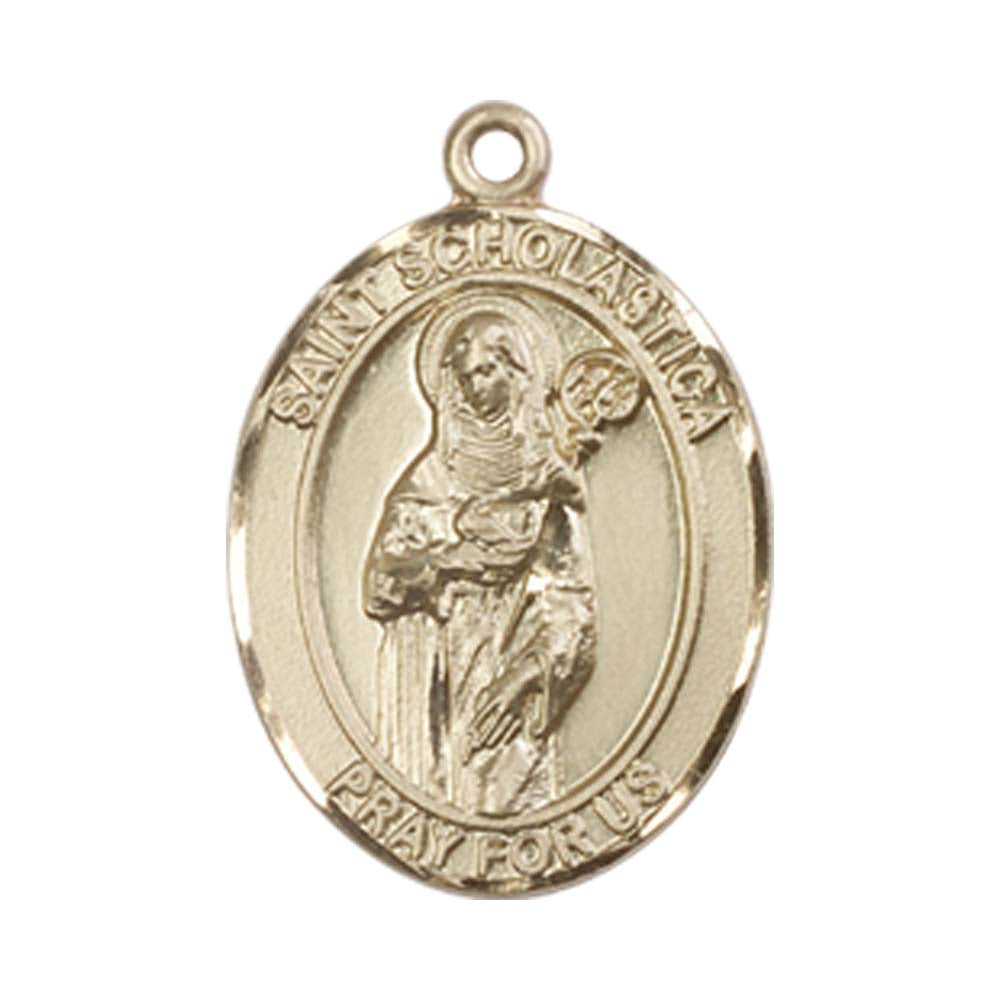 14kt Gold St. Scholastica Medal - Medium