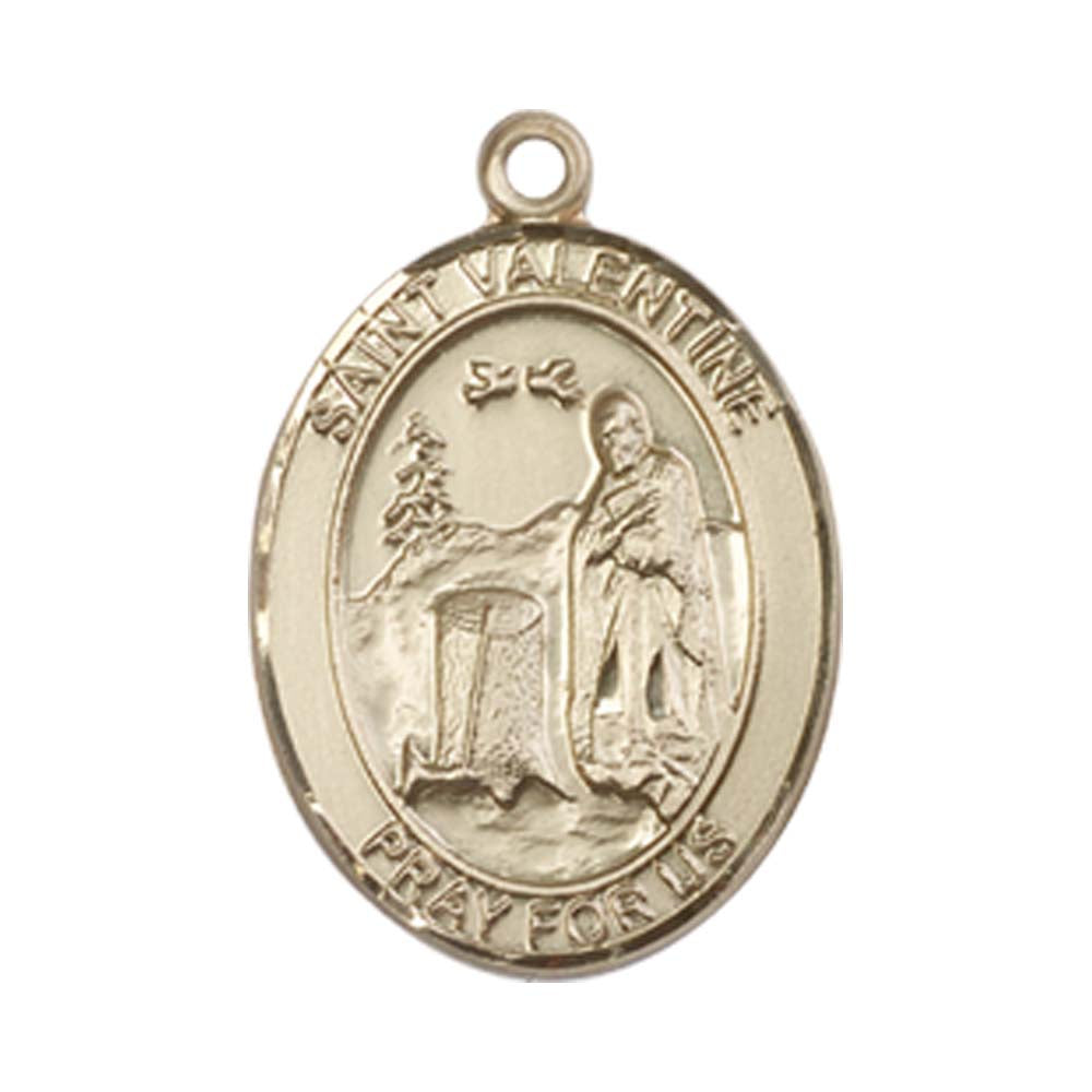 14kt Gold St. Valentine of Rome Medal - Medium
