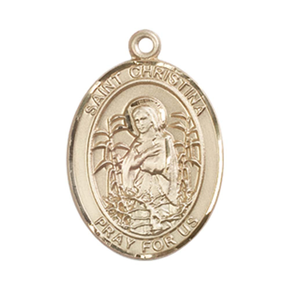 14kt Gold St. Christina the Astonishing Medal - Medium