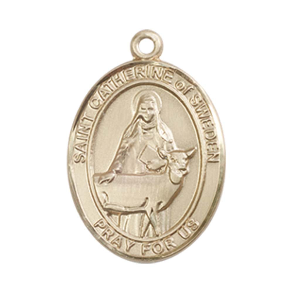 14kt Gold St. Catherine of Sweden Medal - Medium