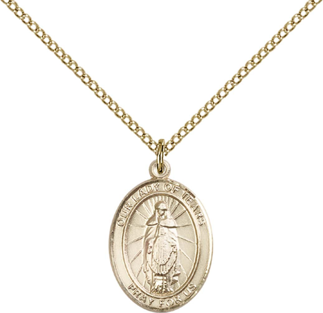 14kt Gold Filled O/L of Tears Pendant with 18 inch Gold Filled Light Curb Chain