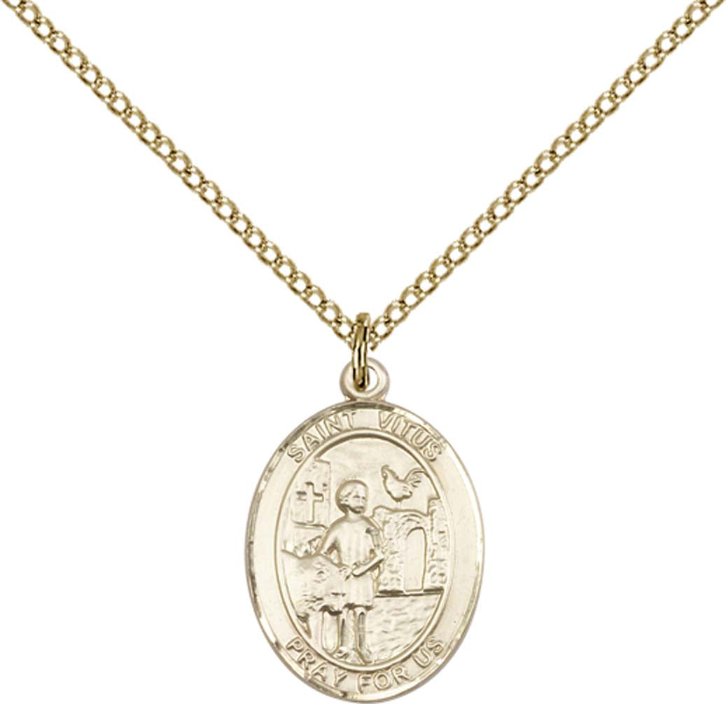 14kt Gold Filled St. Vitus Pendant with 18 inch Gold Filled Light Curb Chain