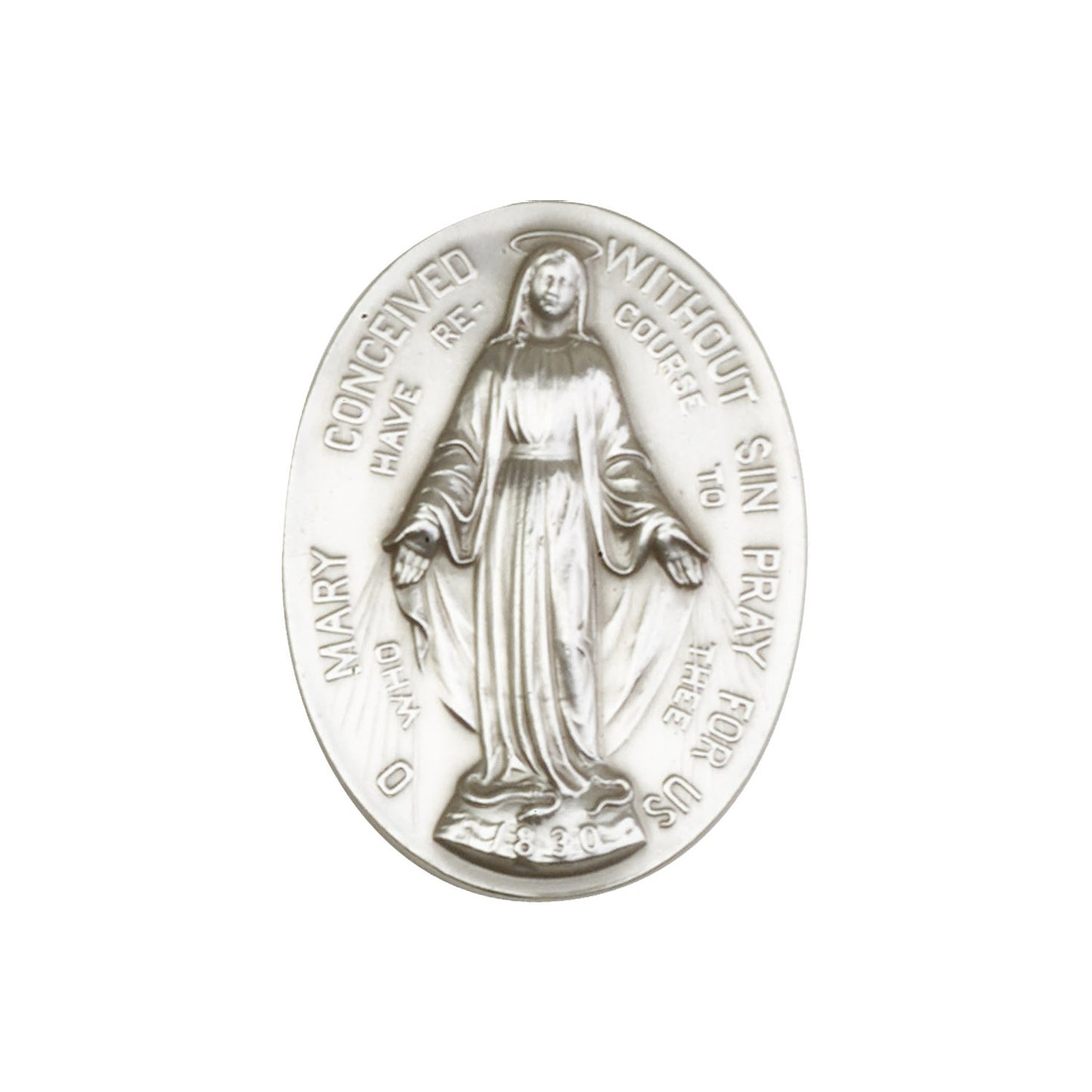 Antique Silver Immaculate Conception Visor Clip - 89-100V