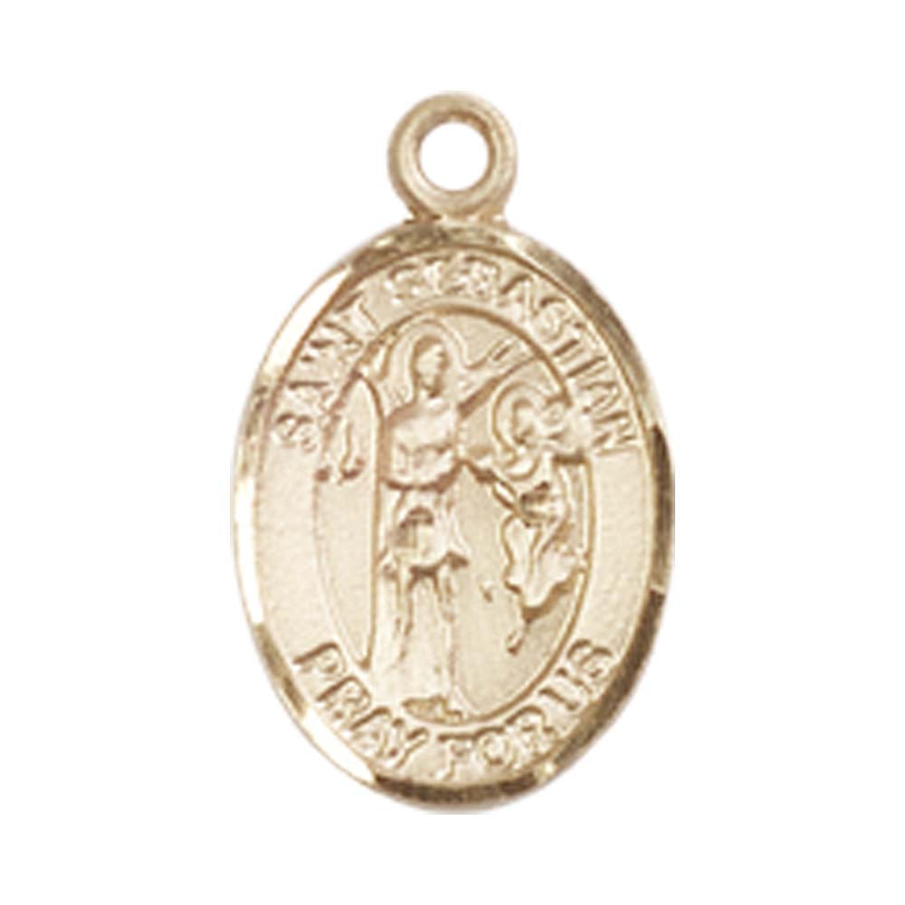 14kt Gold St. Sebastian Medal - Small 14kt Gold