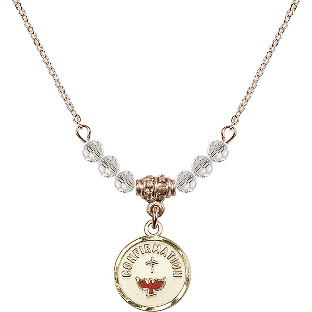 14kt Gold Filled Confirmation Birthstone Necklace with Crystal Beads - 0601