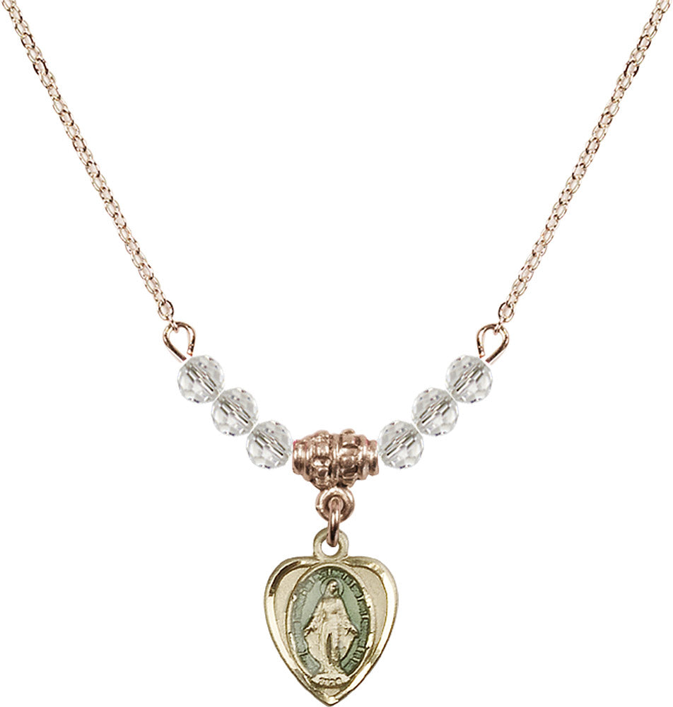 14kt Gold Filled Miraculous Birthstone Necklace with Crystal Beads - 0706
