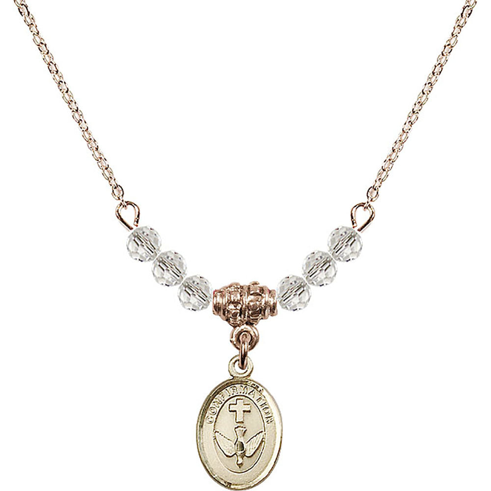 14kt Gold Filled Confirmation Birthstone Necklace with Crystal Beads - 0973