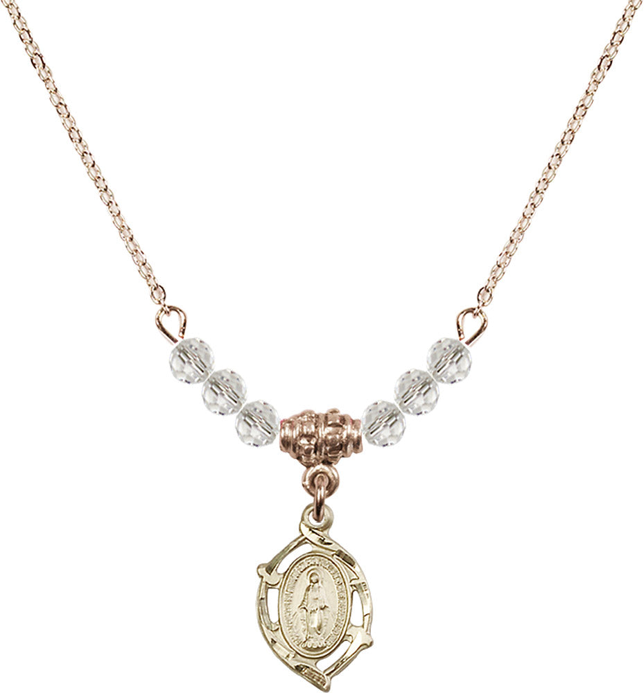14kt Gold Filled Miraculous Birthstone Necklace with Crystal Beads - 4152