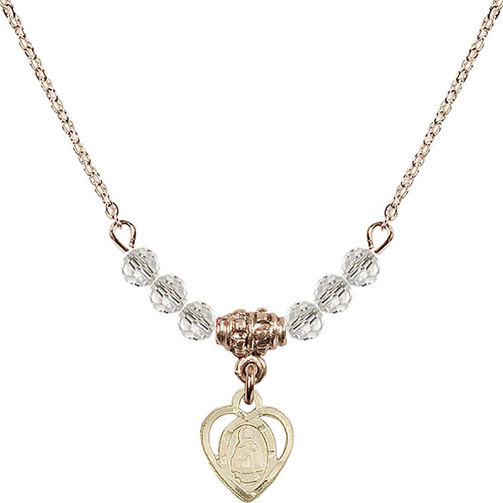 14kt Gold Filled Infant Birthstone Necklace with Crystal Beads - 5413