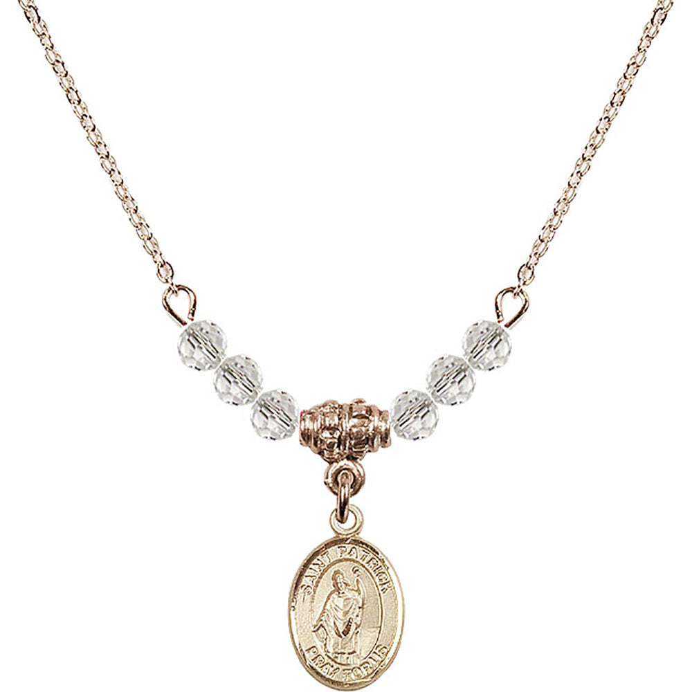 14kt Gold Filled Saint Patrick Birthstone Necklace with Crystal Beads - 9084