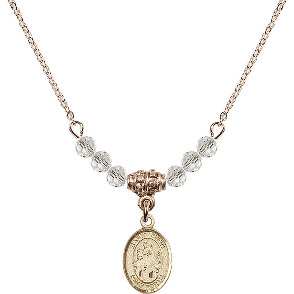 14kt Gold Filled Maria Stein Birthstone Necklace with Crystal Beads - 9133