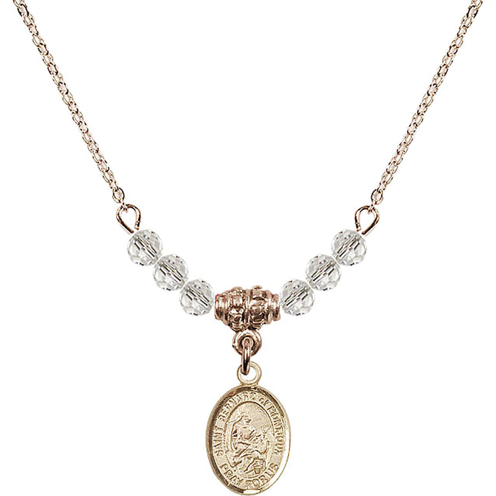 14kt Gold Filled Saint Bernard of Montjoux Birthstone Necklace with Crystal Beads - 9264