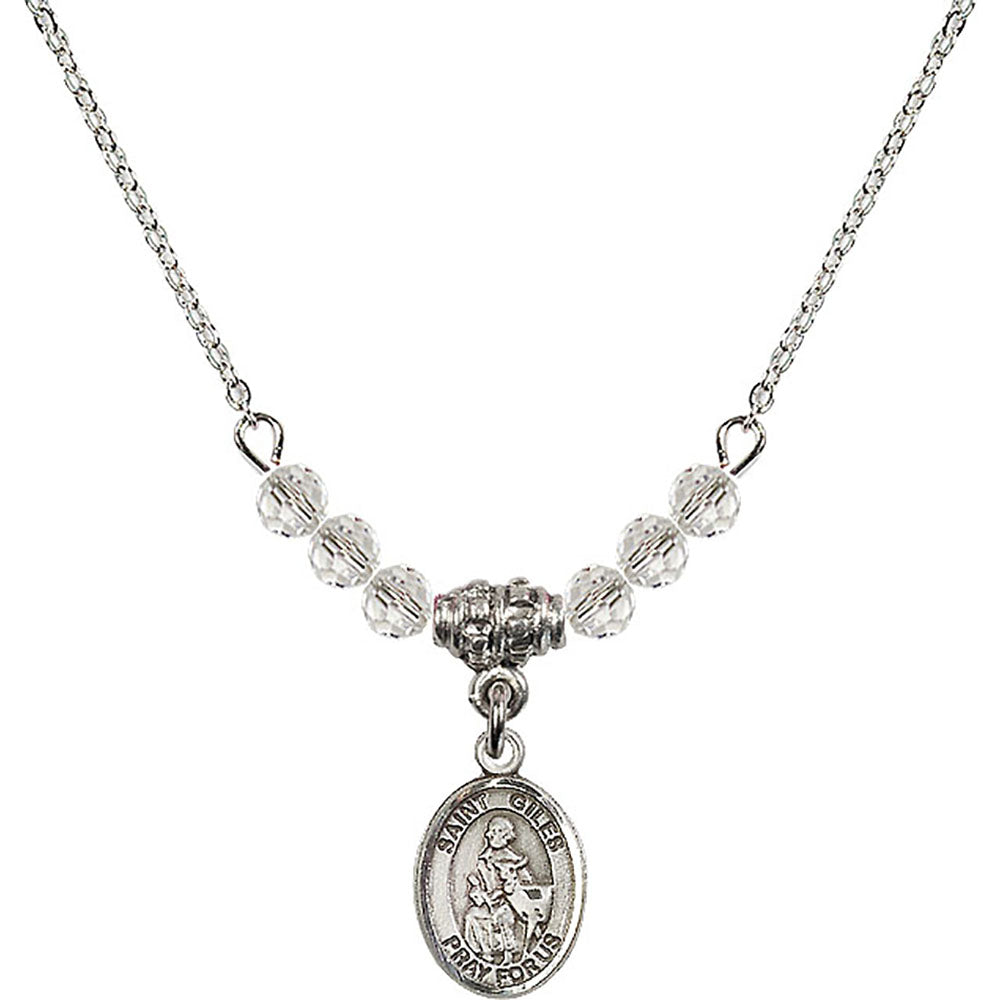 Sterling Silver Saint Giles Birthstone Necklace with Crystal Beads - 9349