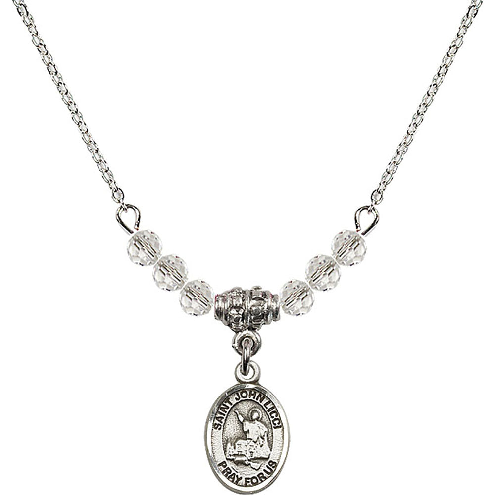 Sterling Silver Saint John Licci Birthstone Necklace with Crystal Beads - 9358