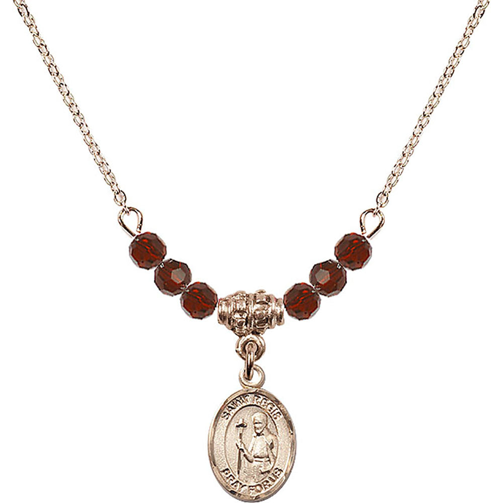 14kt Gold Filled Saint Regis Birthstone Necklace with Garnet Beads - 9380
