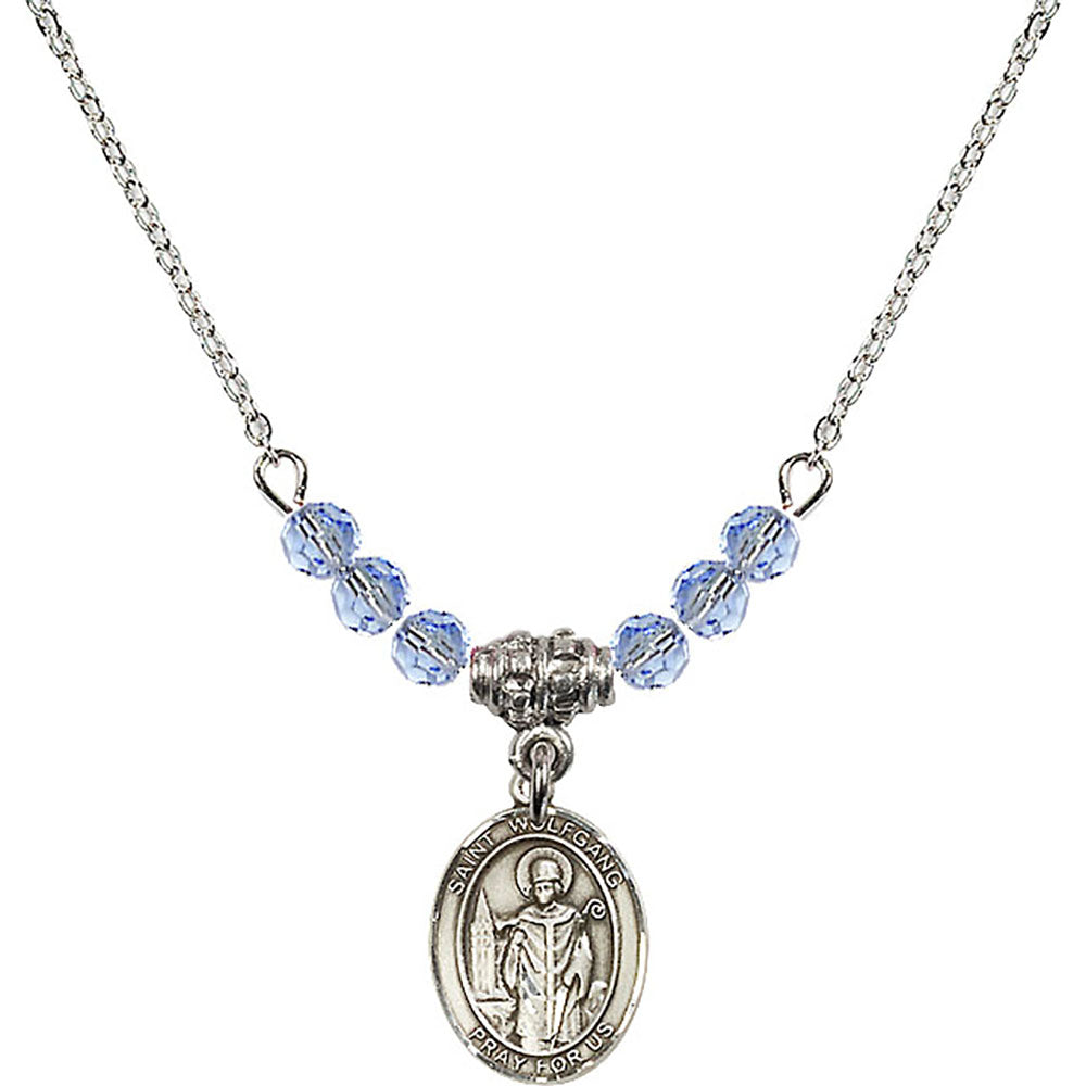 Sterling Silver Saint Wolfgang Birthstone Necklace with Light Sapphire Beads - 9323