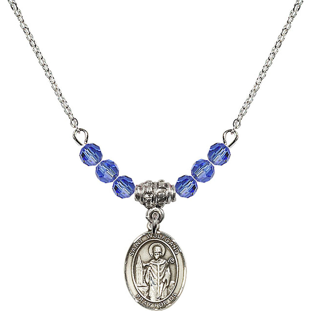 Sterling Silver Saint Wolfgang Birthstone Necklace with Sapphire Beads - 9323