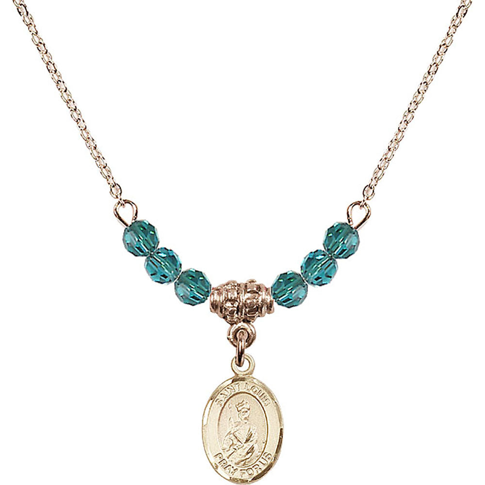 14kt Gold Filled Saint Louis Birthstone Necklace with Zircon Beads - 9081