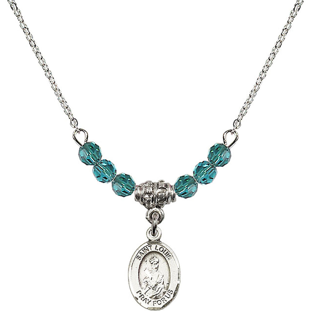 Sterling Silver Saint Louis Birthstone Necklace with Zircon Beads - 9081