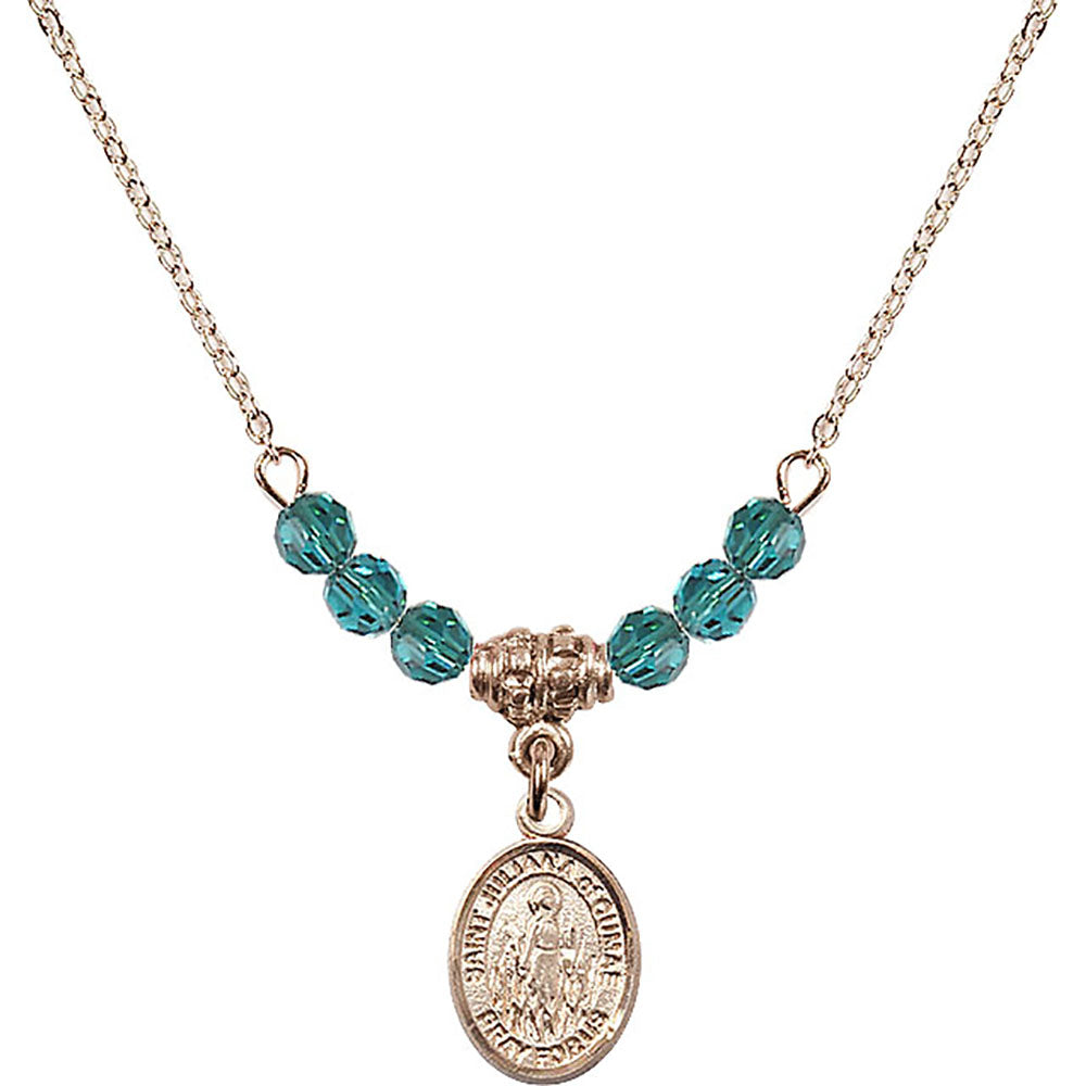 14kt Gold Filled Saint Juliana of Cumae Birthstone Necklace with Zircon Beads - 9372