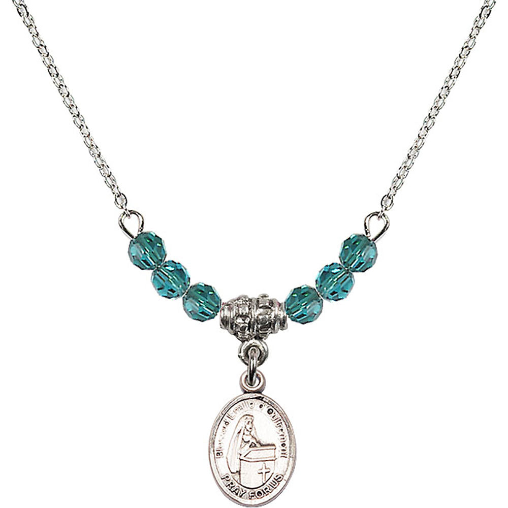 Sterling Silver Blessed Emilee Doultremont Birthstone Necklace with Zircon Beads - 9390