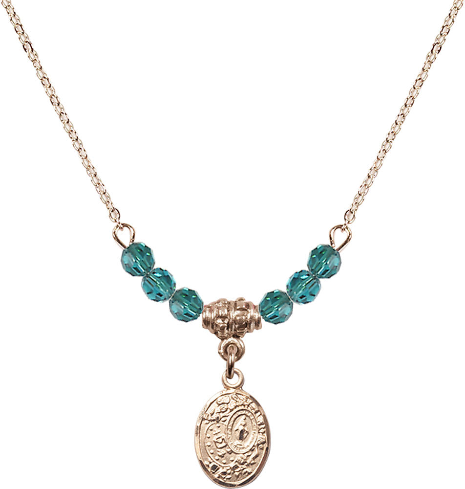 14kt Gold Filled Miraculous Birthstone Necklace with Zircon Beads - 9682