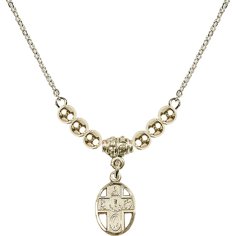 14kt Gold Filled 5-Way / Chalice Birthstone Necklace with Gold Filled Beads - 0979