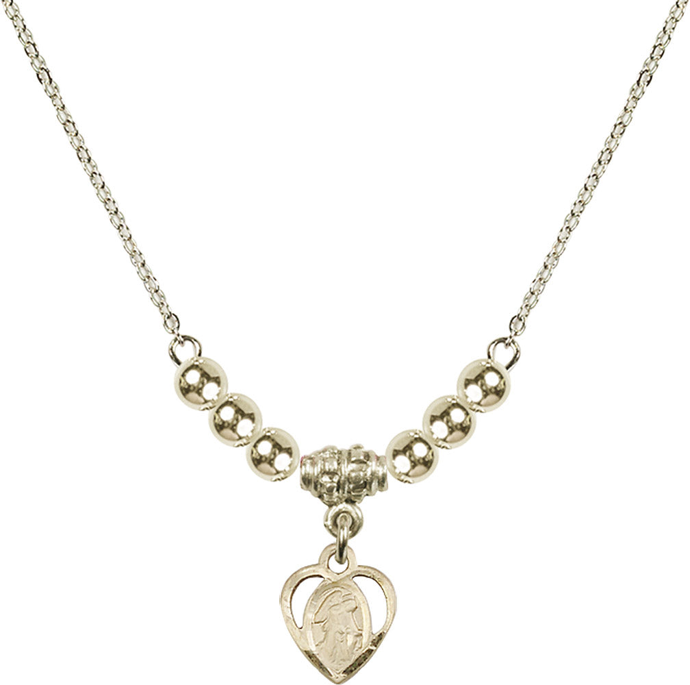 14kt Gold Filled Guardian Angel Birthstone Necklace with Gold Filled Beads - 5407