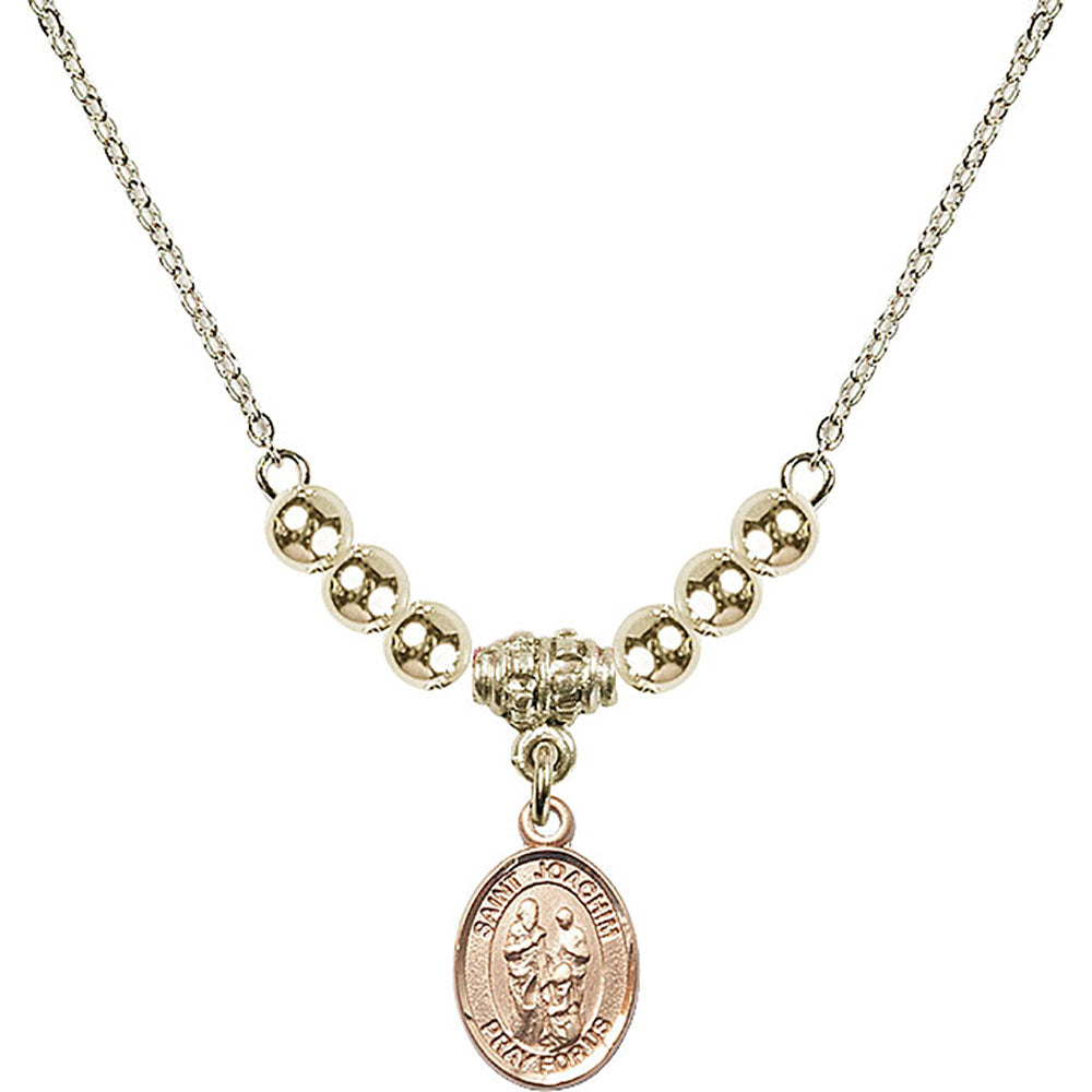 14kt Gold Filled Saint Joachim Birthstone Necklace with Gold Filled Beads - 9348