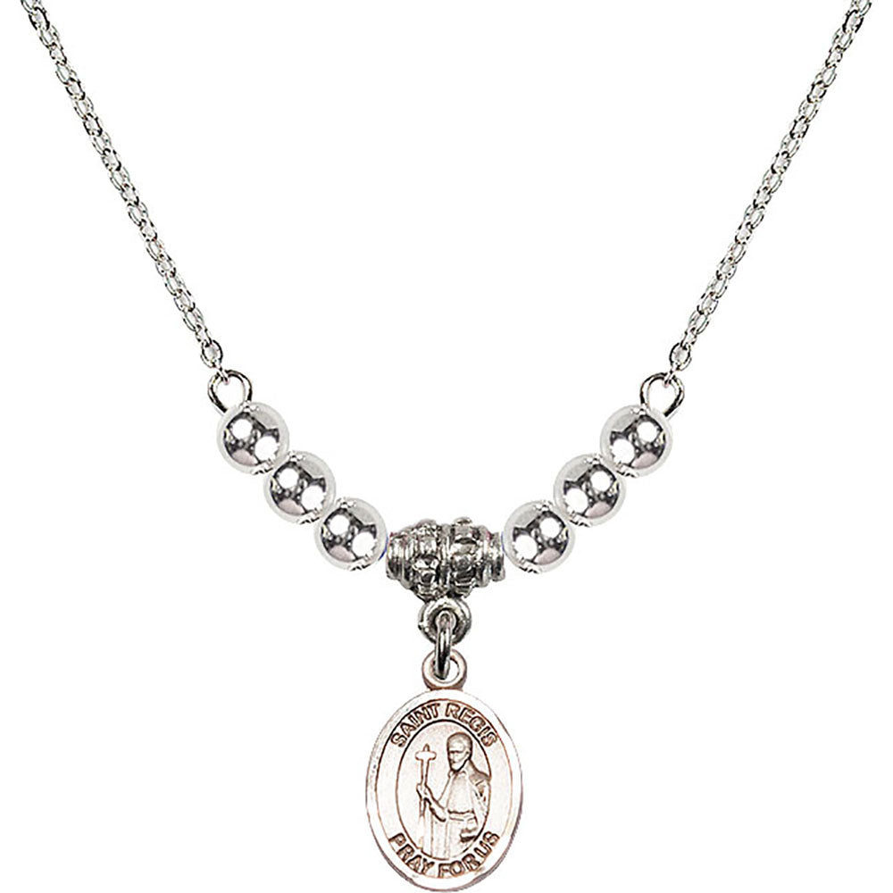 Sterling Silver Saint Regis Birthstone Necklace with Sterling Silver Beads - 9380