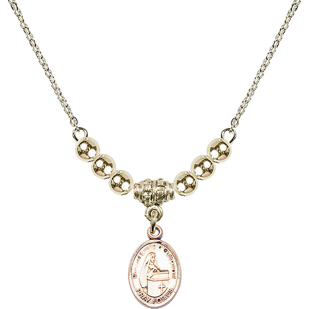 14kt Gold Filled Blessed Emilee Doultremont Birthstone Necklace with Gold Filled Beads - 9390