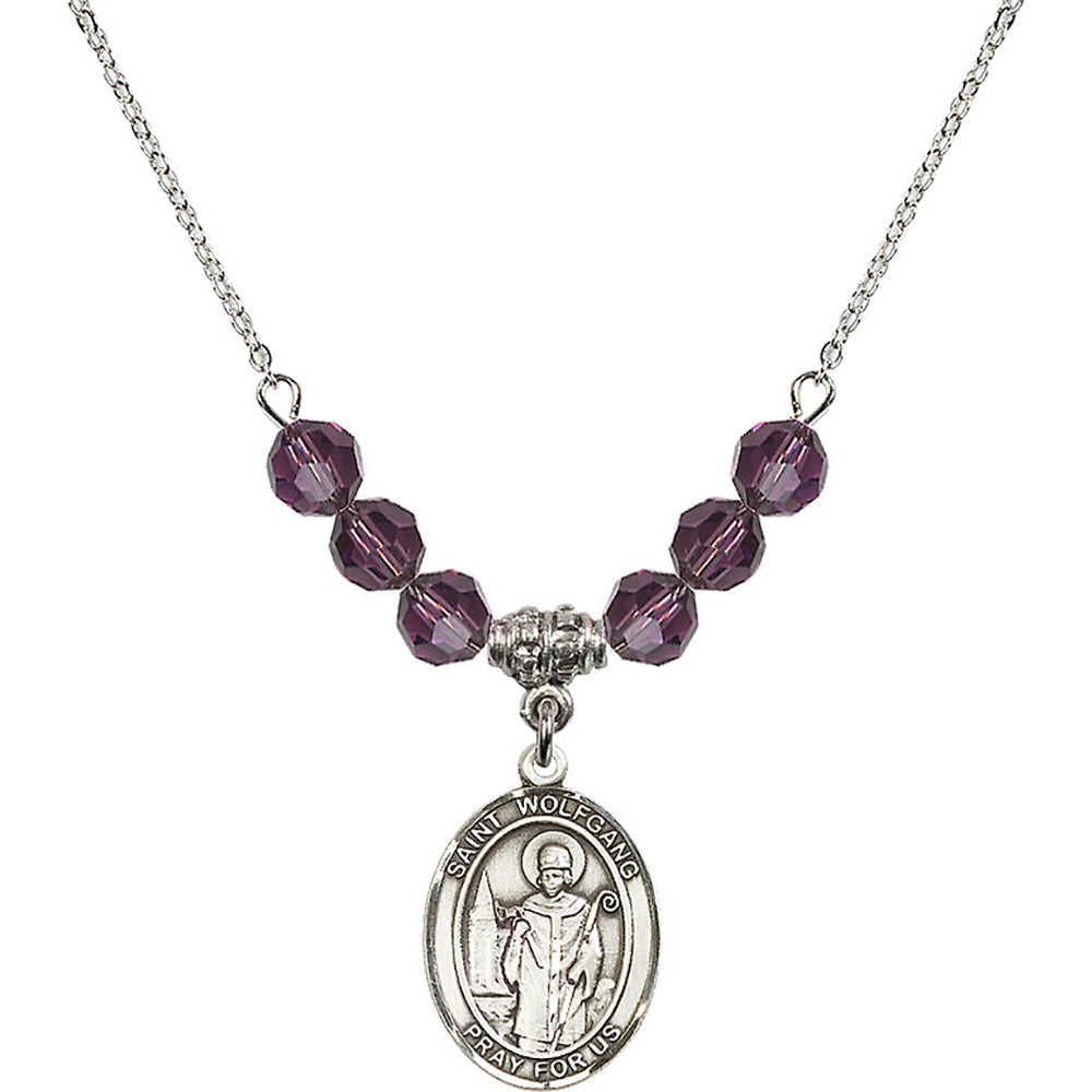 Sterling Silver Saint Wolfgang Birthstone Necklace with Amethyst Beads - 8323