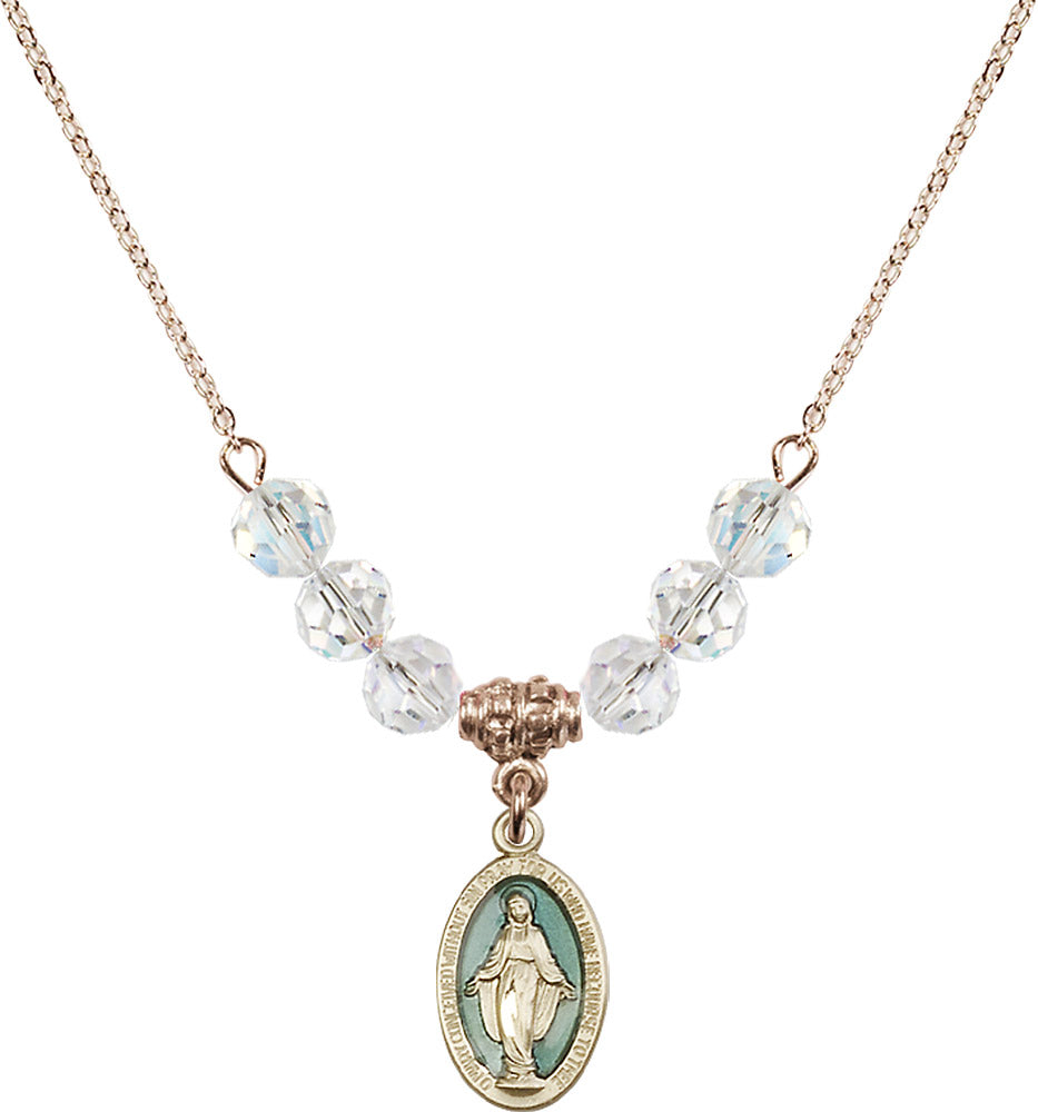 14kt Gold Filled Miraculous Birthstone Necklace with Crystal Beads - 4122