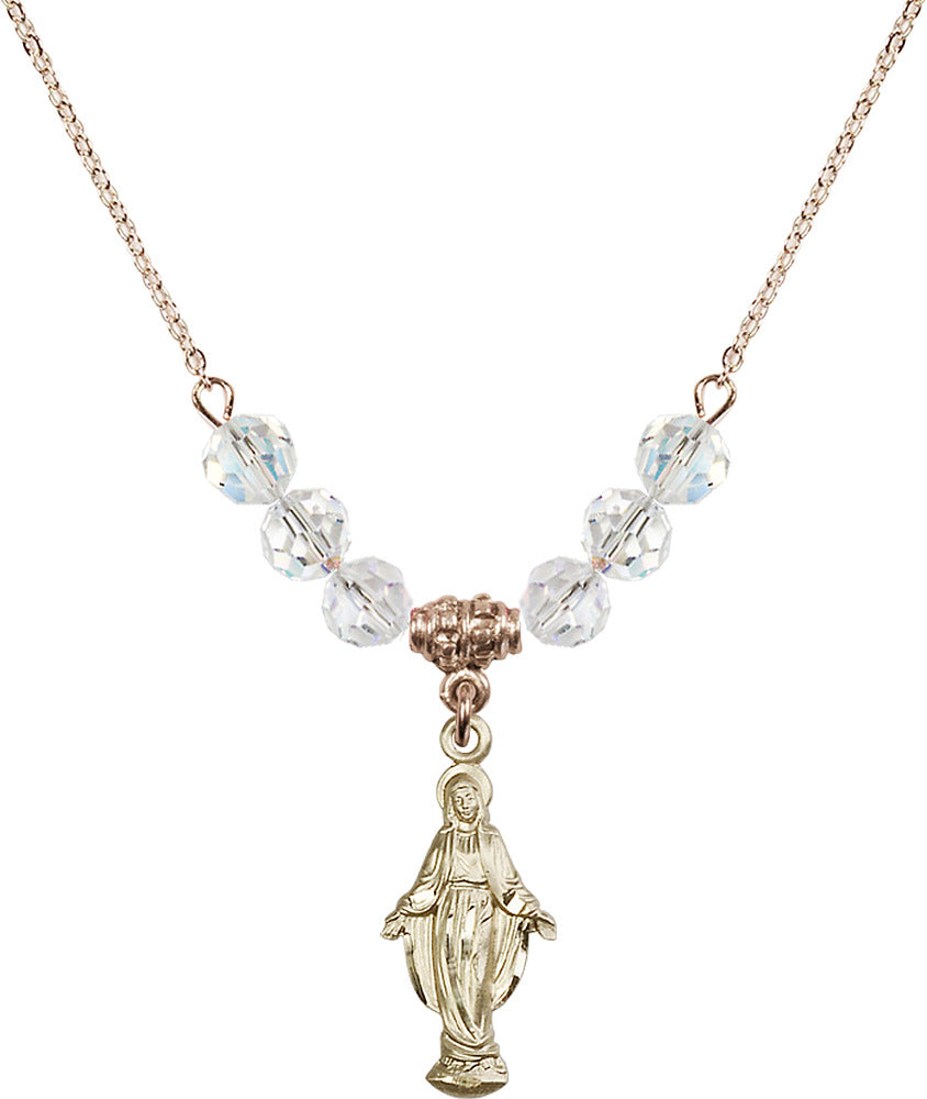 14kt Gold Filled Miraculous Birthstone Necklace with Crystal Beads - 5900