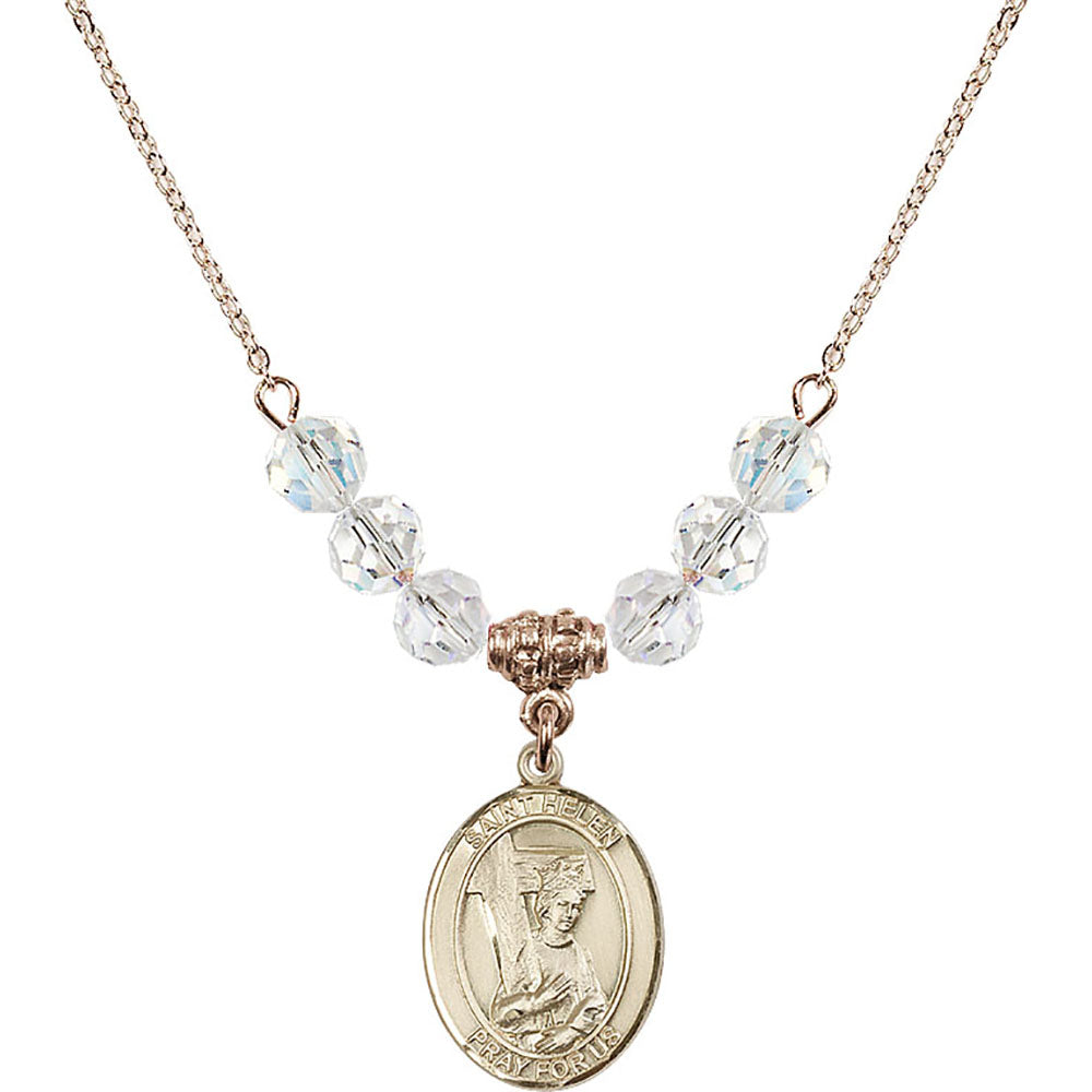 14kt Gold Filled Saint Helen Birthstone Necklace with Crystal Beads - 8043