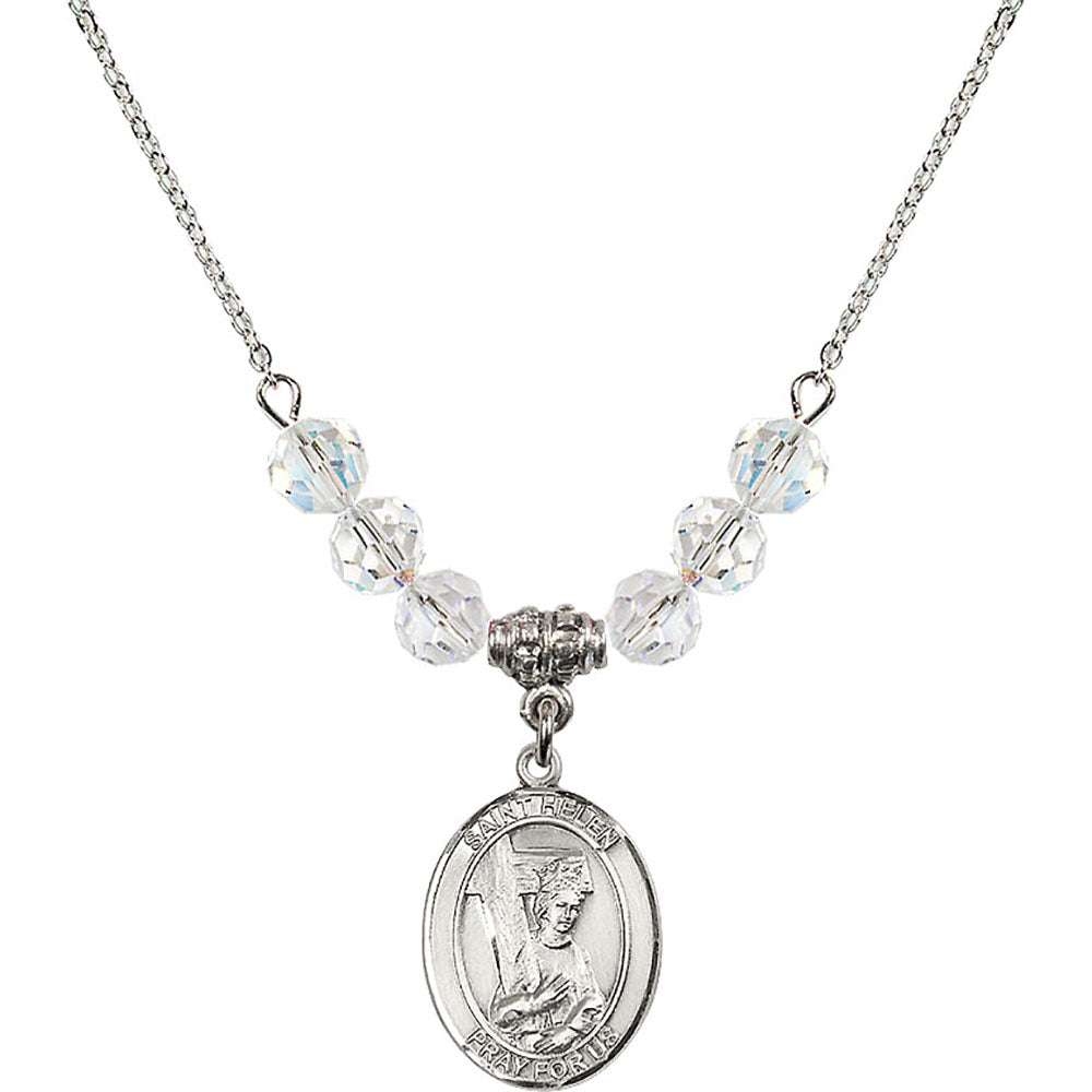 Sterling Silver Saint Helen Birthstone Necklace with Crystal Beads - 8043