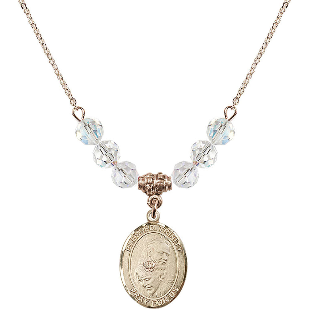 14kt Gold Filled Blessed Trinity Birthstone Necklace with Crystal Beads - 8249