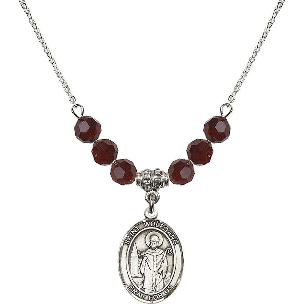 Sterling Silver Saint Wolfgang Birthstone Necklace with Garnet Beads - 8323