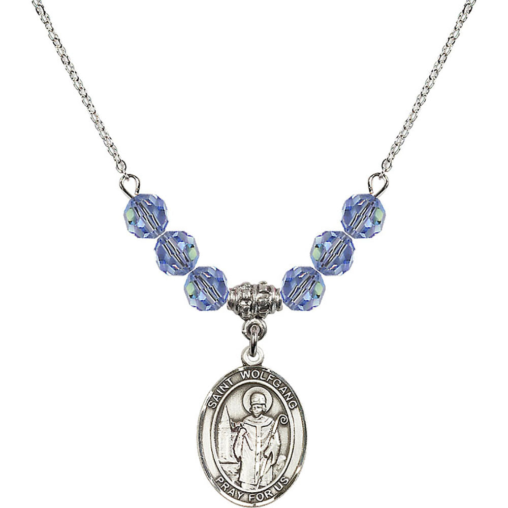 Sterling Silver Saint Wolfgang Birthstone Necklace with Light Sapphire Beads - 8323