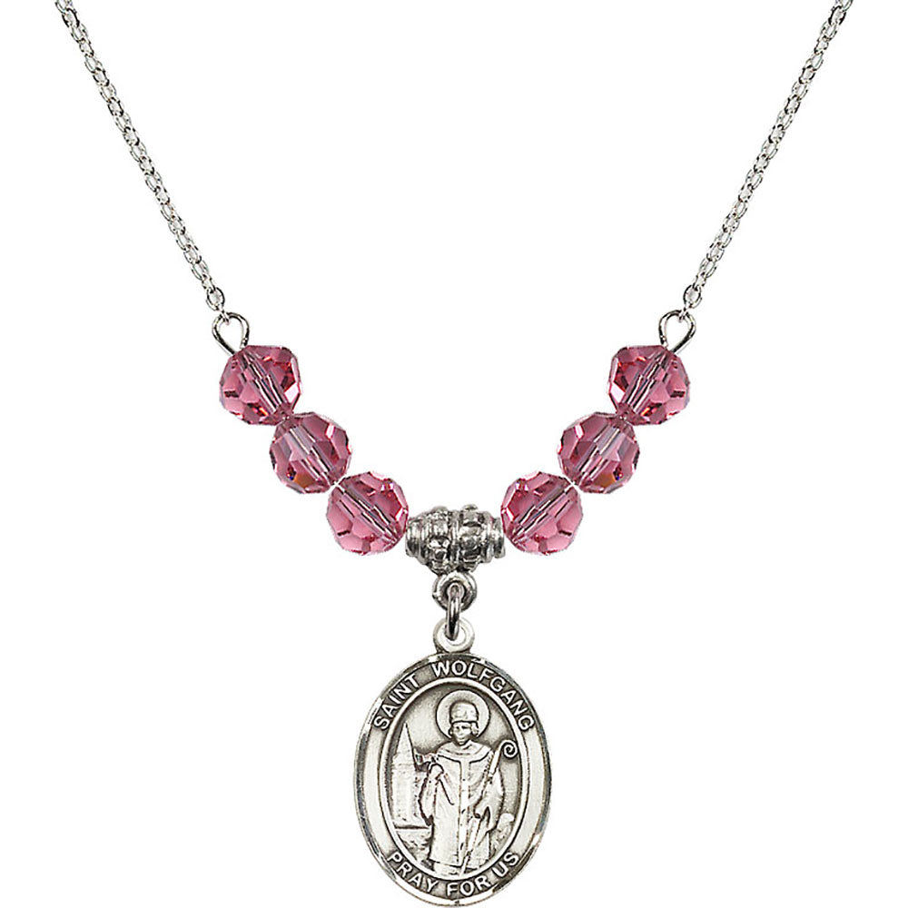 Sterling Silver Saint Wolfgang Birthstone Necklace with Rose Beads - 8323