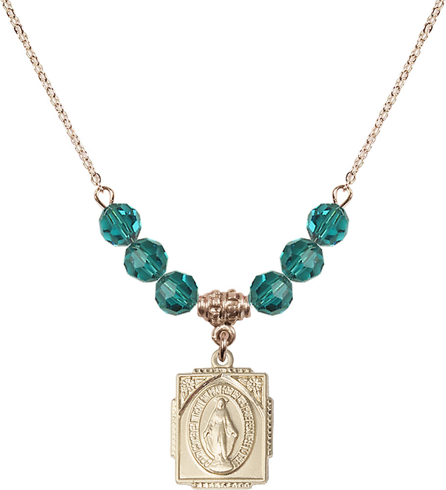 14kt Gold Filled Miraculous Birthstone Necklace with Zircon Beads - 0804