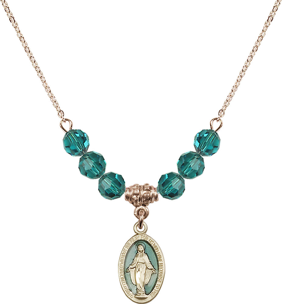 14kt Gold Filled Miraculous Birthstone Necklace with Zircon Beads - 4122