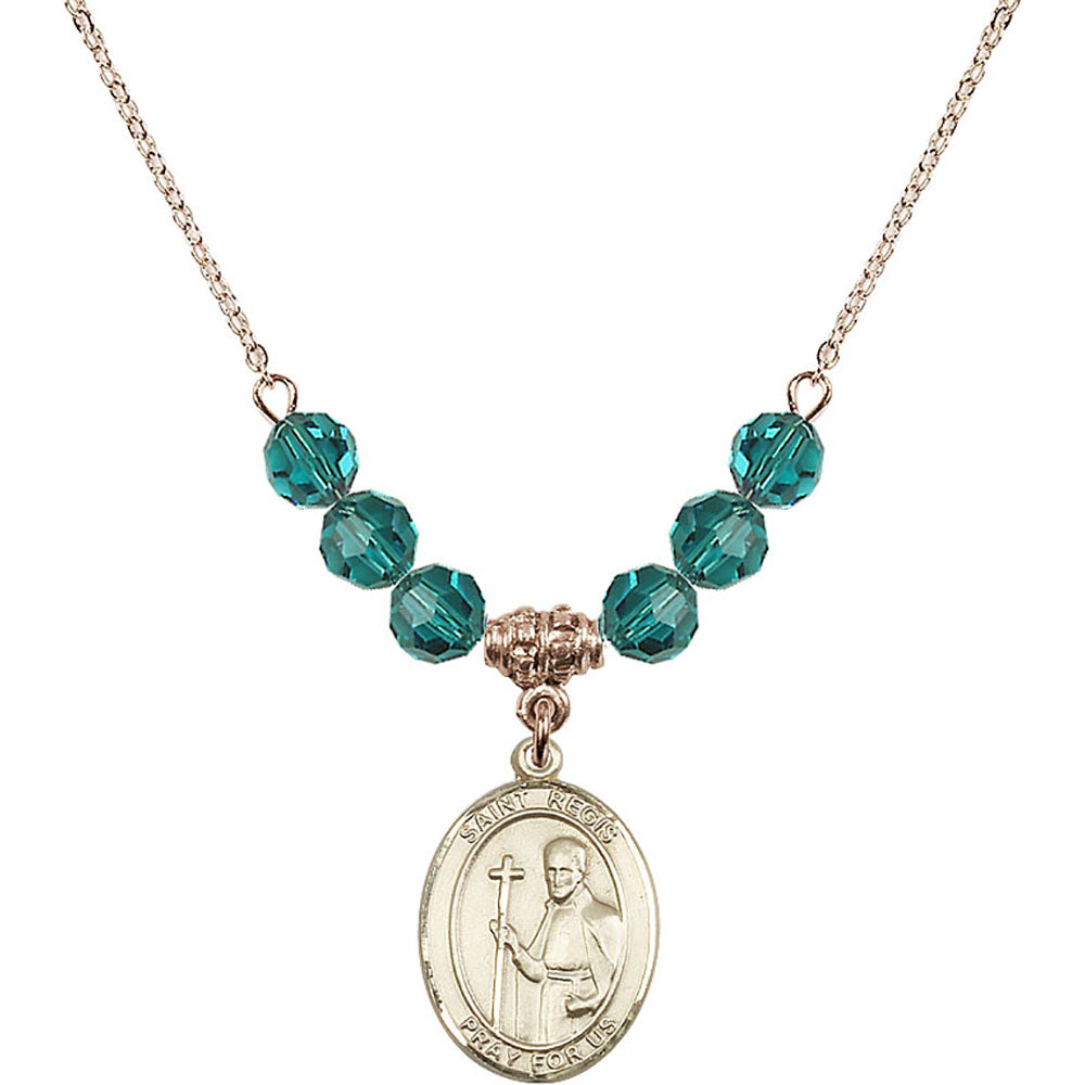 14kt Gold Filled Saint Regis Birthstone Necklace with Zircon Beads - 8380