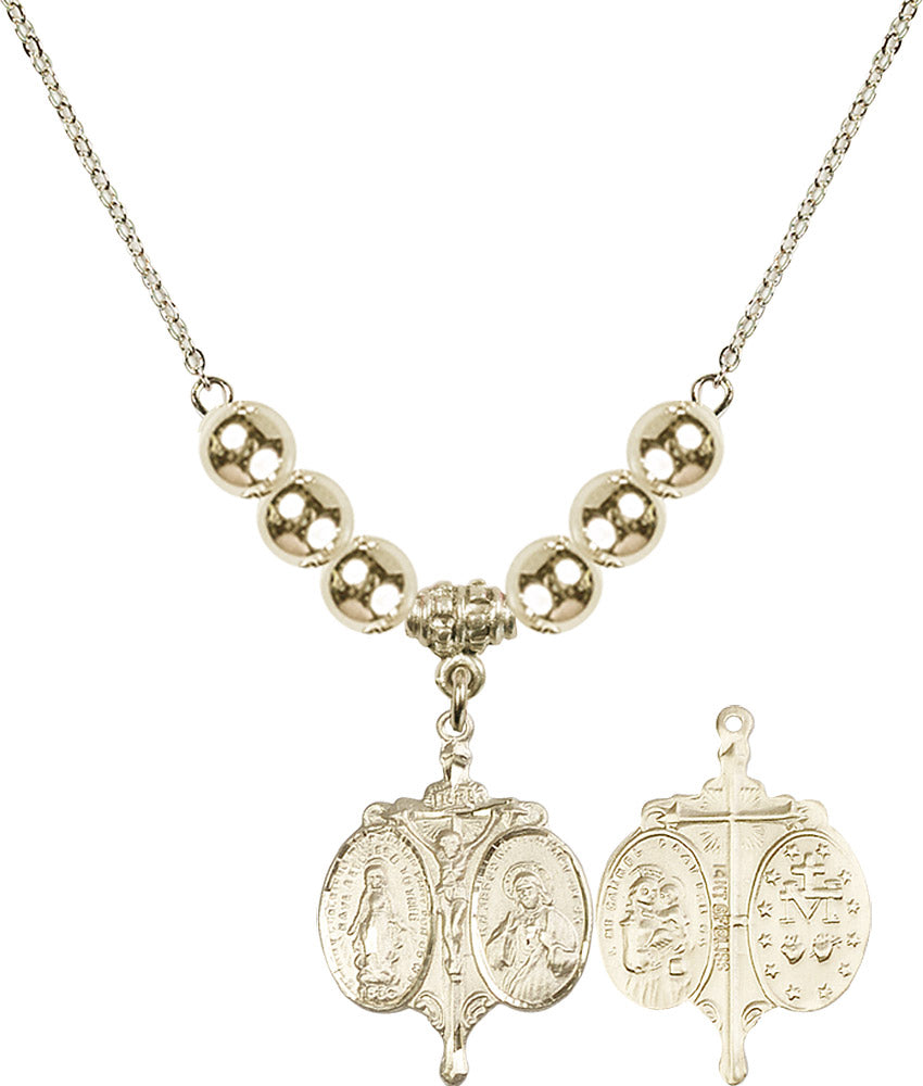 14kt Gold Filled Novena Birthstone Necklace with Gold Filled Beads - 0021
