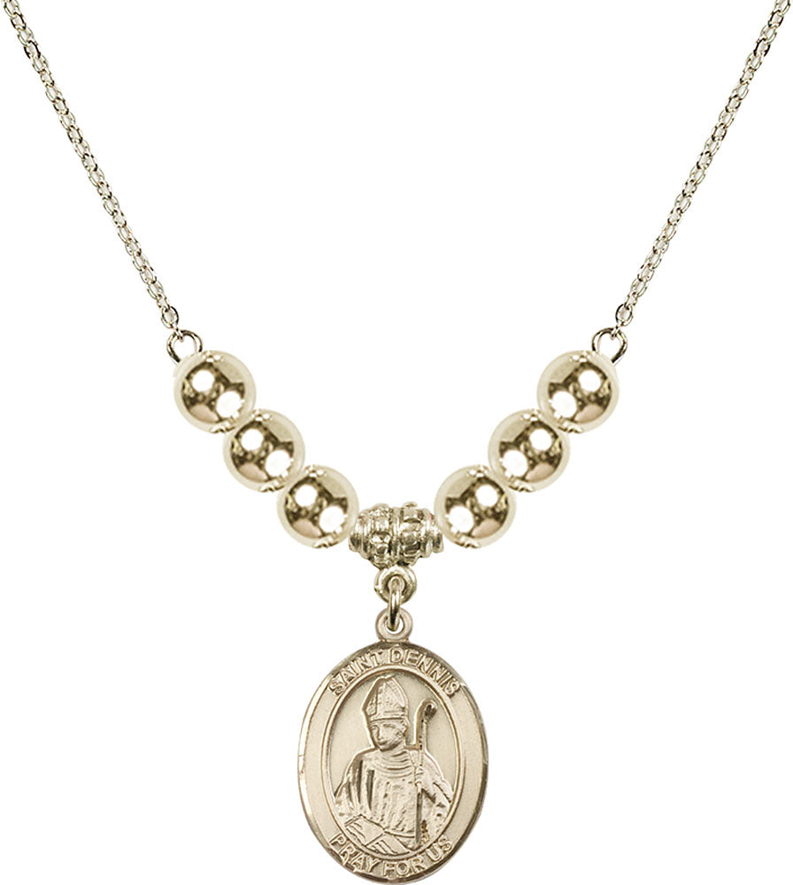 14kt Gold Filled Saint Dennis Birthstone Necklace with Gold Filled Beads - 8025