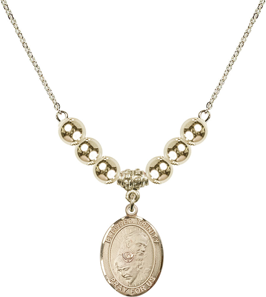 14kt Gold Filled Blessed Trinity Birthstone Necklace with Gold Filled Beads - 8249