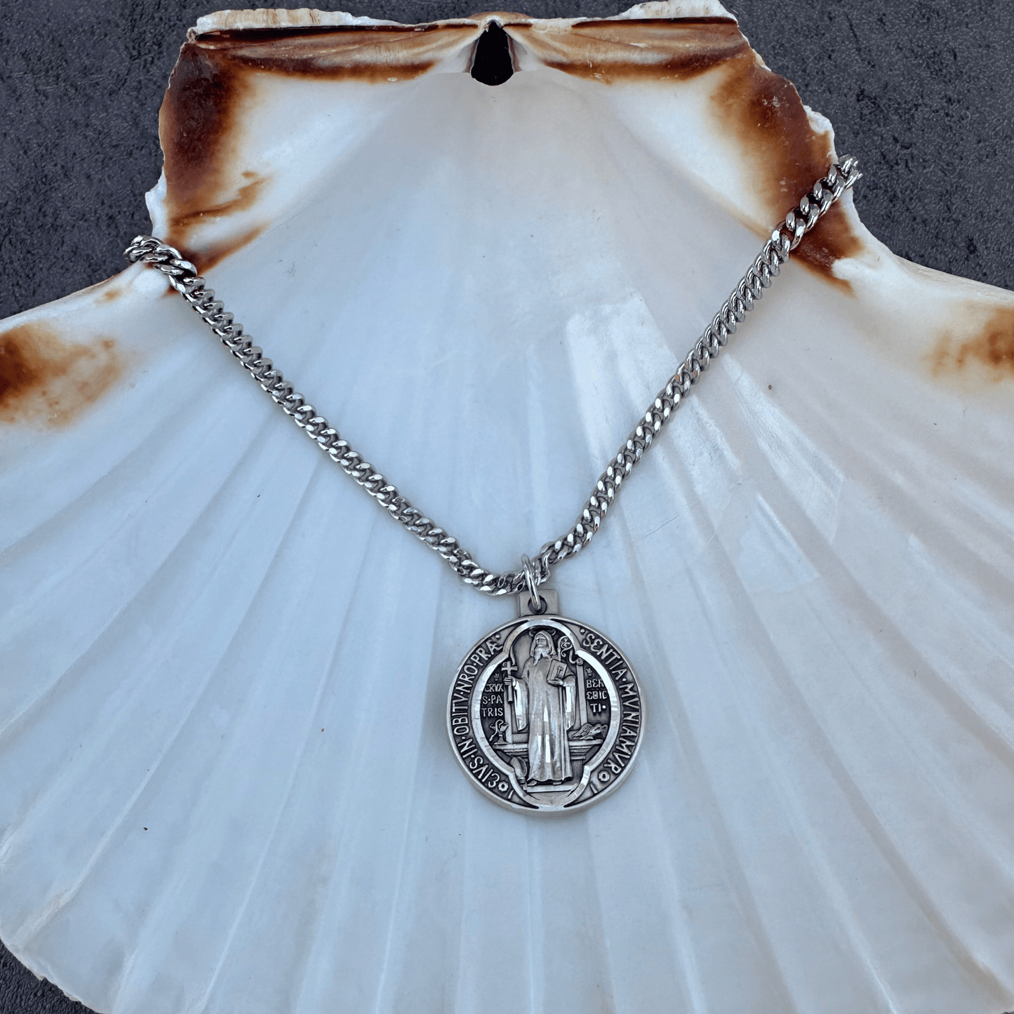 Sterling Silver Saint Benedict Pendant - 0026BSS