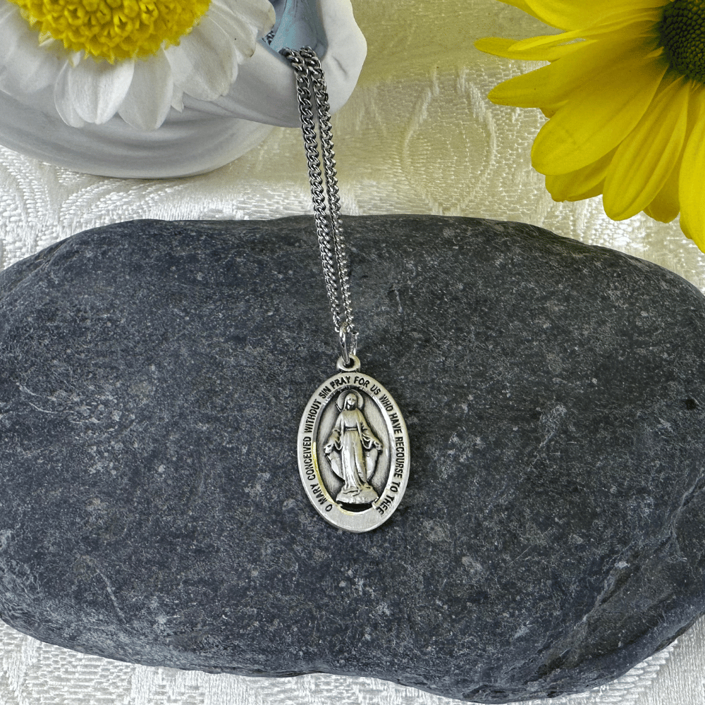 Sterling Silver Miraculous Pendant - 4123MSS